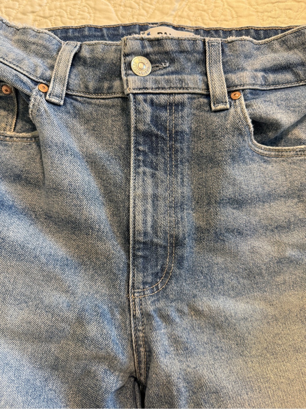 PAIGE SASHA Medium Blue High-Rise Wide Leg Jeans - Picture 8 of 15